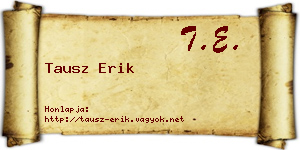Tausz Erik névjegykártya